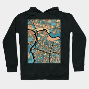 Sacramento Map Pattern in Mid Century Pastel Hoodie